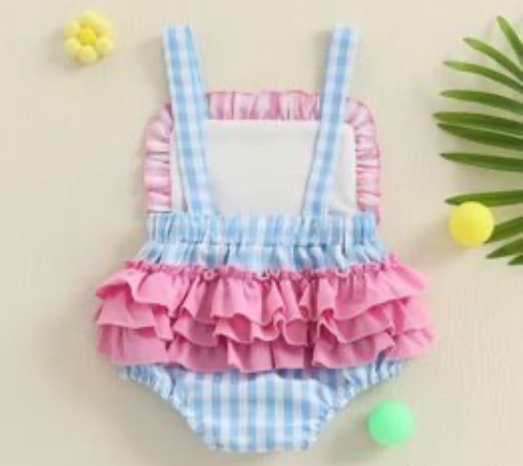 Pelele azul y rosa